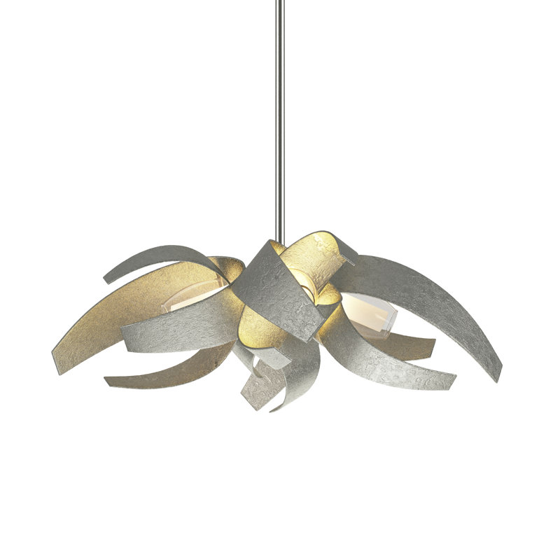 Corona 4 - Light Unique/Statement Geometric Chandelier, Sterling