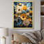 Abstrait bleu et beige tournesols I - impressions sur toile de tournesols-97193112-97193118
