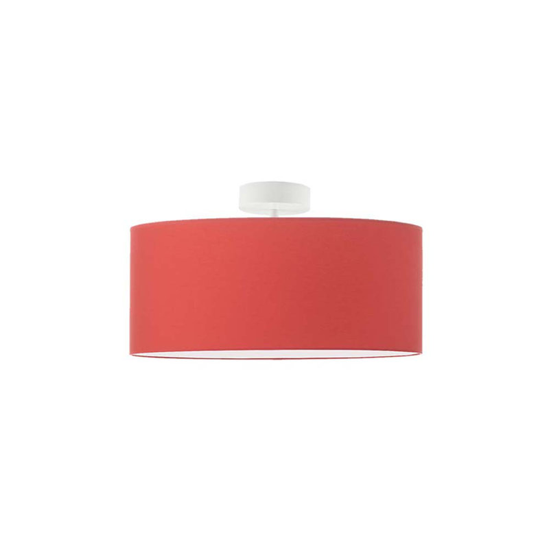 Audriona Semi Flush Mount, White, Red, 30cm H x 40cm W x 40cm D