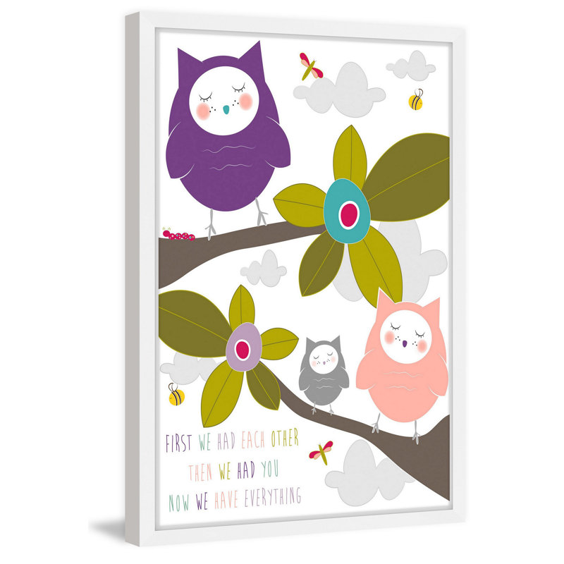 «Owls Mauve», reproduction encadrée, H 36 po x l 24 po