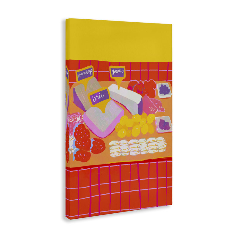 Art mural assorti, ensemble de fromages assortis, design par Dina Riddle, H 30 po x l 20 po