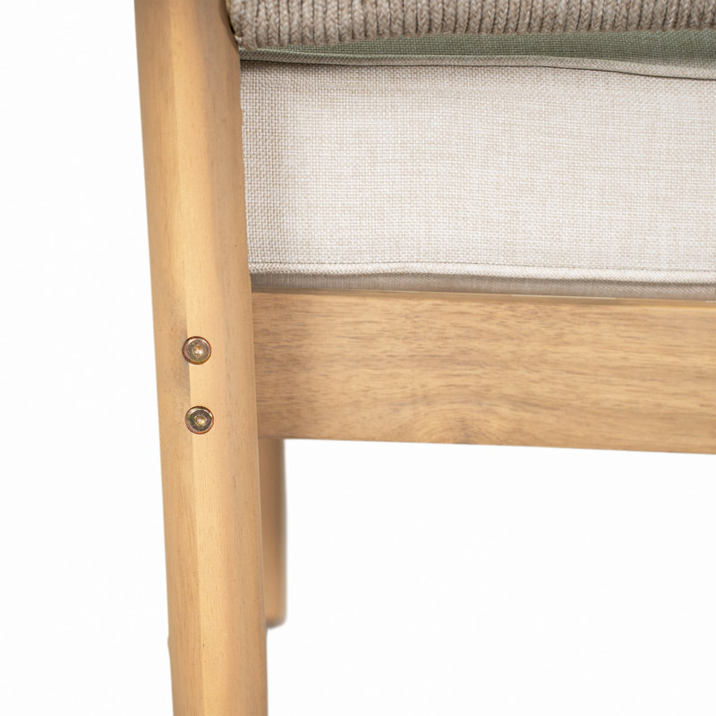 Fauteuil club d'extérieur en bois d'acacia, ensemble de 2, Brun