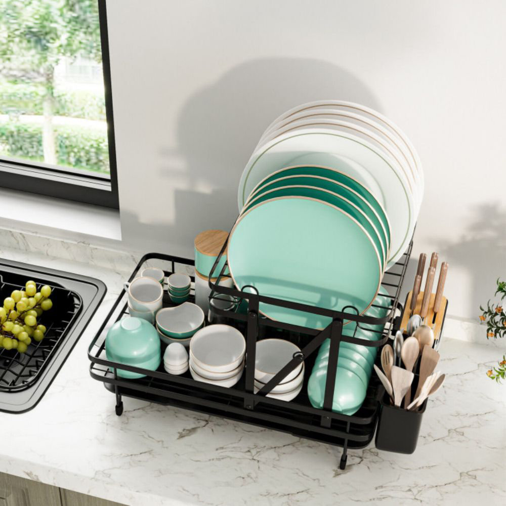 Adjustable Two Tier Dish Rack Costway