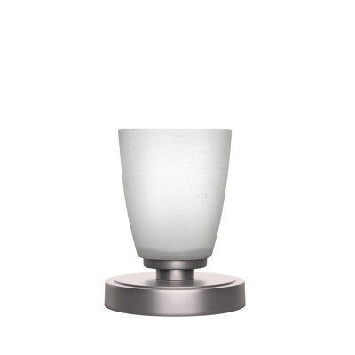 Lampe d'appoint Finzel montrée en finition graphite avec verre mousseline carré blanc de 4,5 po