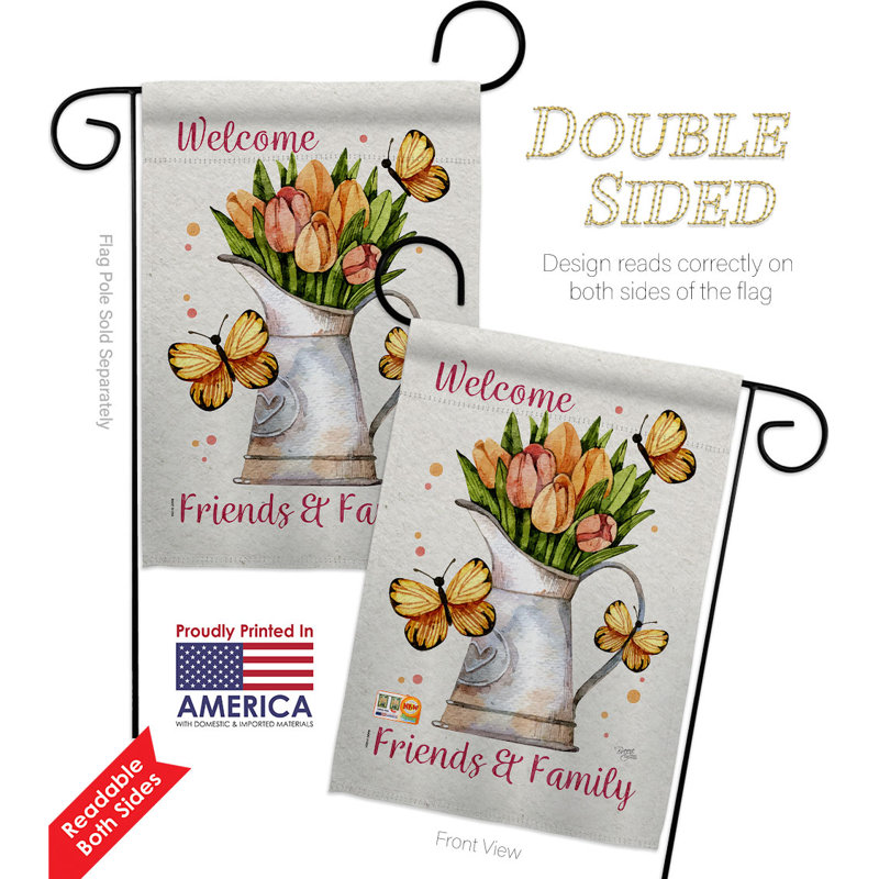 Drapeau de jardin en polyester 19 x 13 po Friends and Family