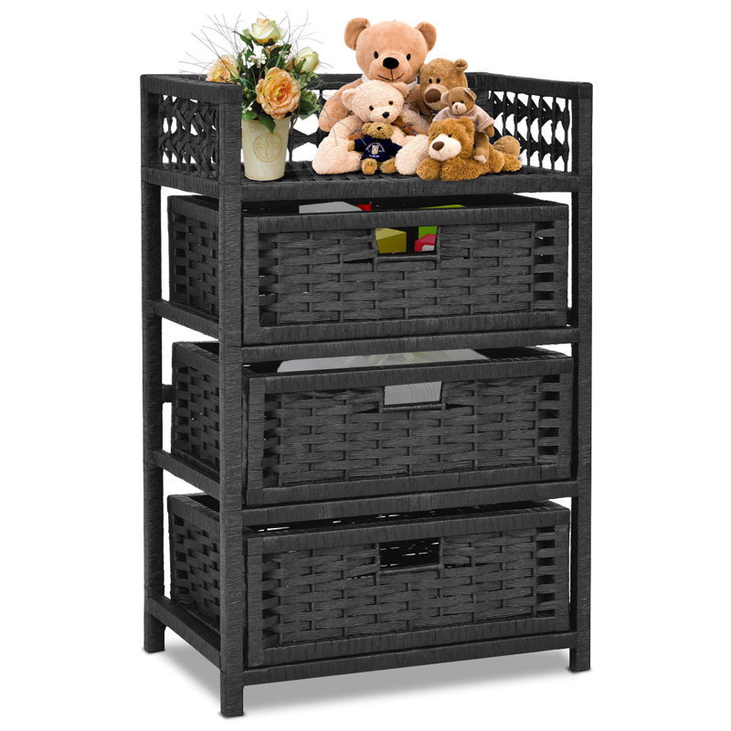 Avoca 3 Drawer Storage Drawer, Black