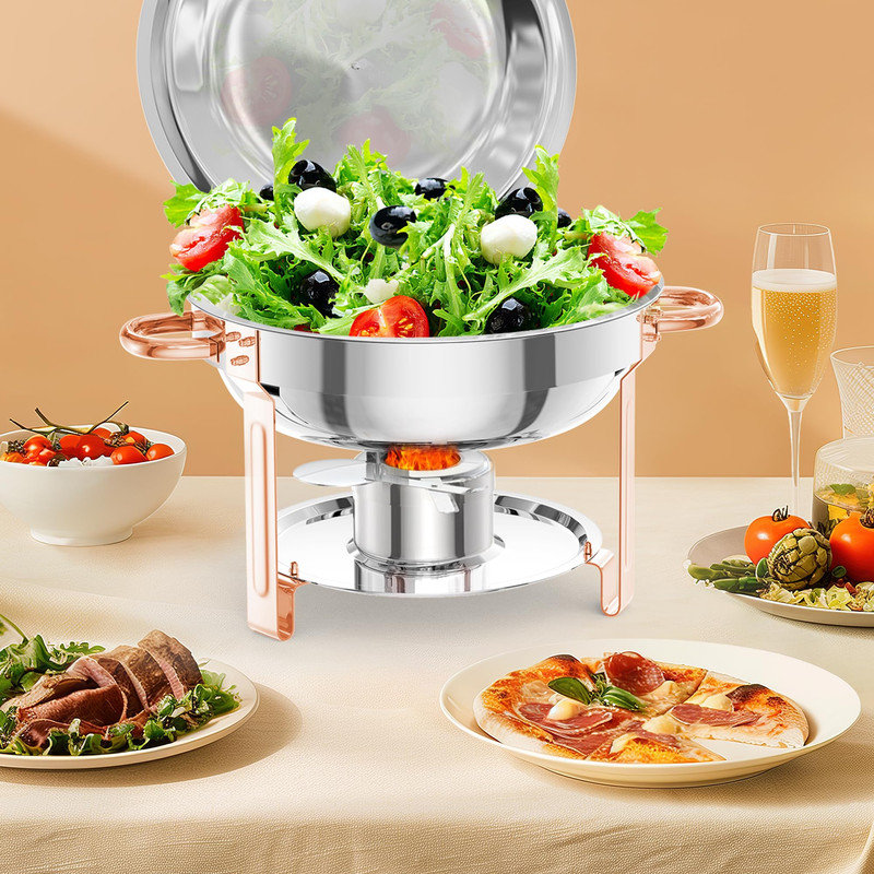Ensemble 5 pièces de buffet à vaisselle rond 5QT, Pink