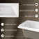 54" W X 32'' D Alcove Rectangular Bathtub Drop-in Soaking Left Drain Tub 3-Wall Acrylic White Bathroom Tub with Integrated Overflow