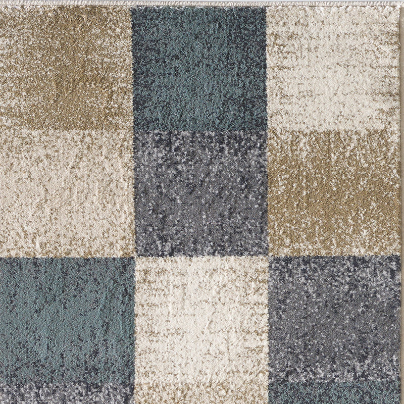 Wilkes-Barre Checkered Area Rug, Rectangle 7'10" x 9'10", Ivory