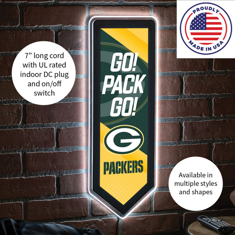 Plaque murale lumineuse NFL, Green Bay Packers