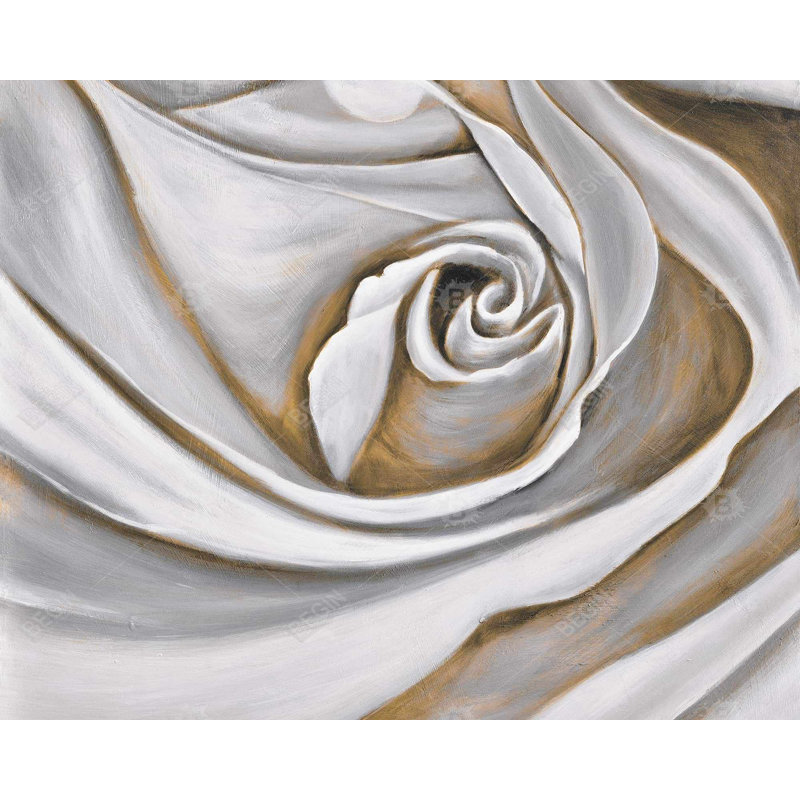 Gros plan de la rose blanche - reproduction sur toile flottante