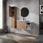 Meuble-lavabo mural avec lavabo et armoire latérale, portes à fermeture douce, armoire combinée