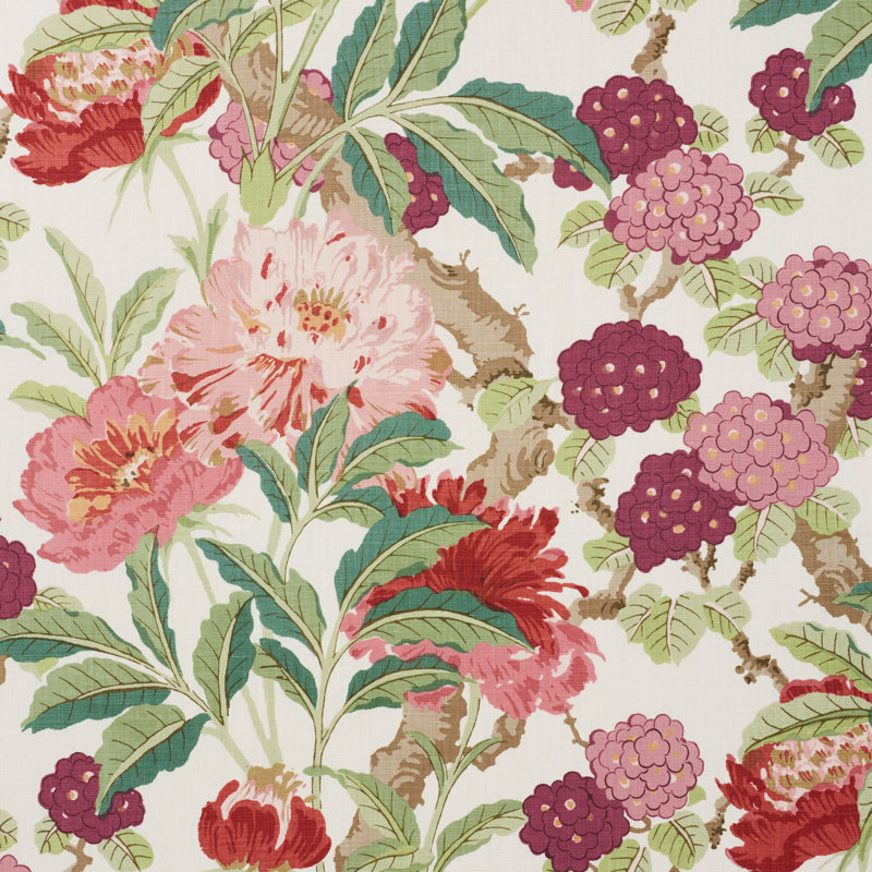 Enchanted Garden Fabric, Fuchsia 