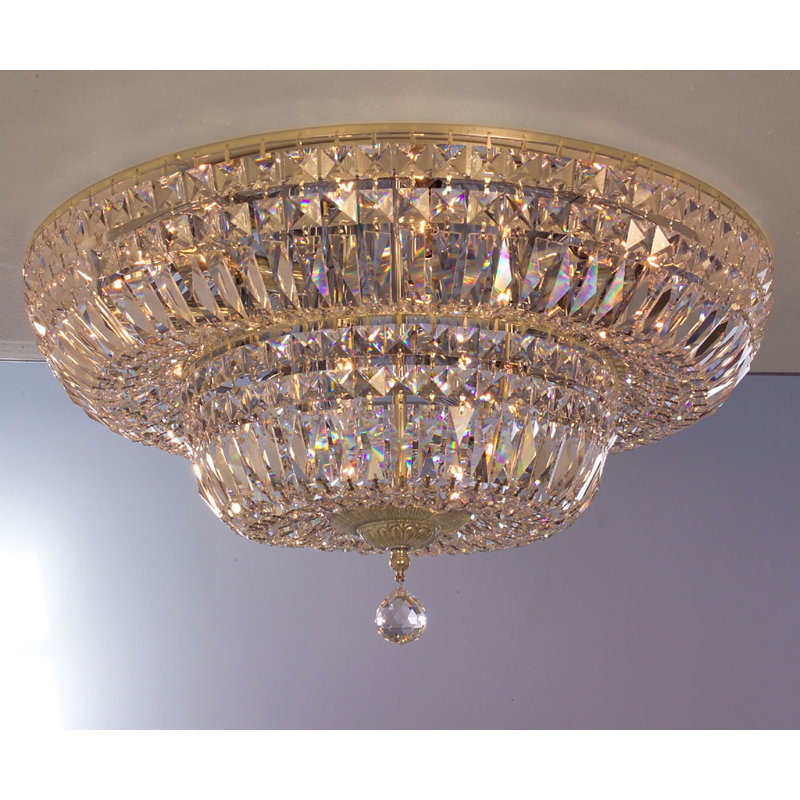 Plafonnier encastré géométrique 12 po à 12 lumières unique Empress, Crystalique Plus