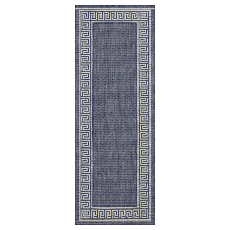 Blue Indoor/Outdoor Area Rug, Runner 2'7" x 7'3"