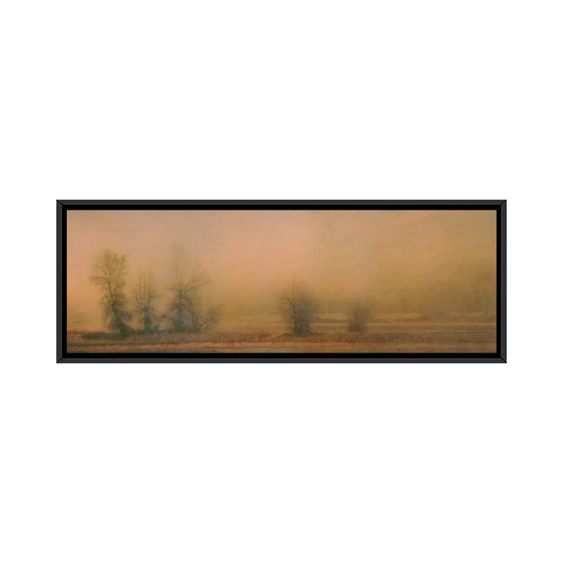 « brumey island », impression sur toile, H 24 po x l 72 po x P 1,5 po, Toile avec cadre noir