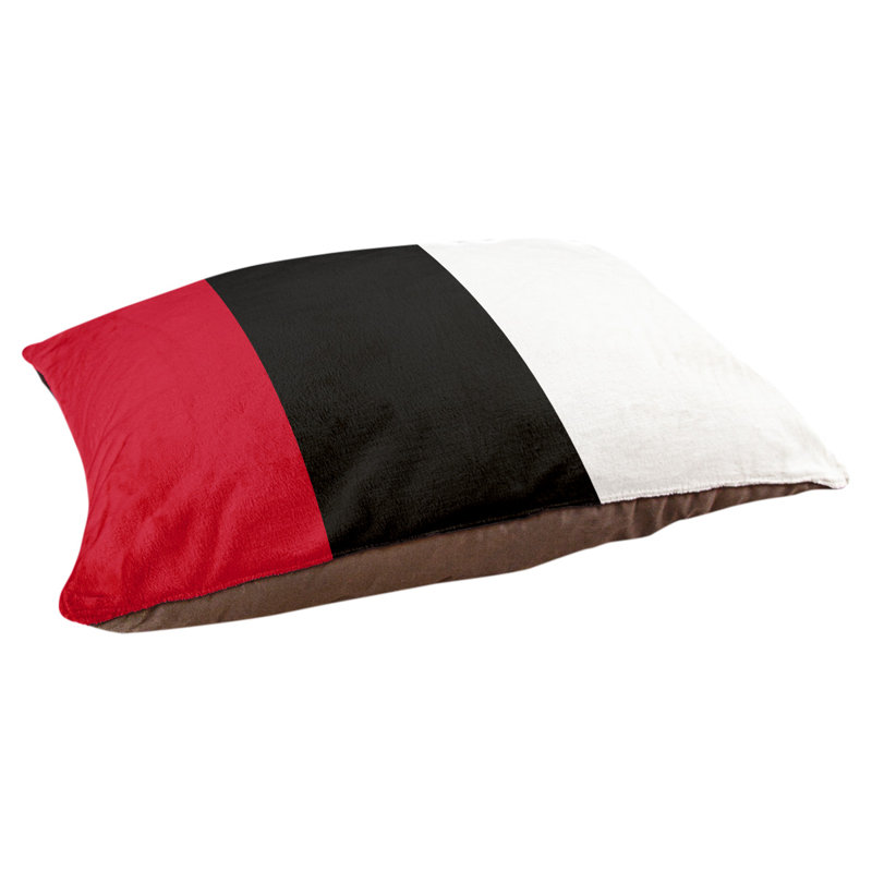 Coussin California, Grand (l 40 po x P 30 po x H 14 po), Rouge / Noir / Blanc