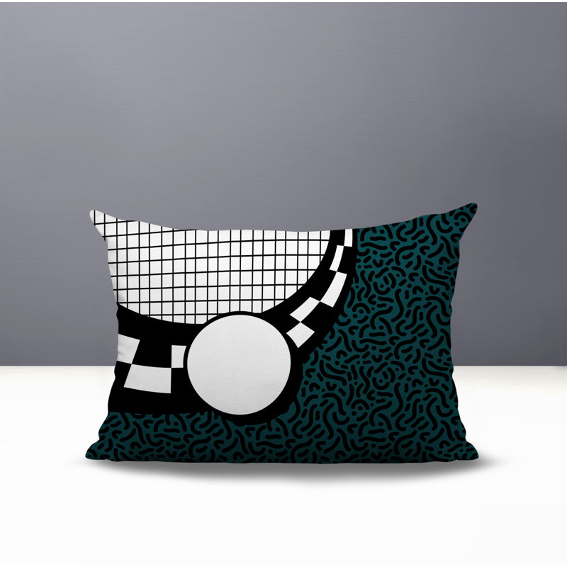 Coussin lombaire réversible Dotrix, Rectangle H 14 po x l 20 po, Émeraude