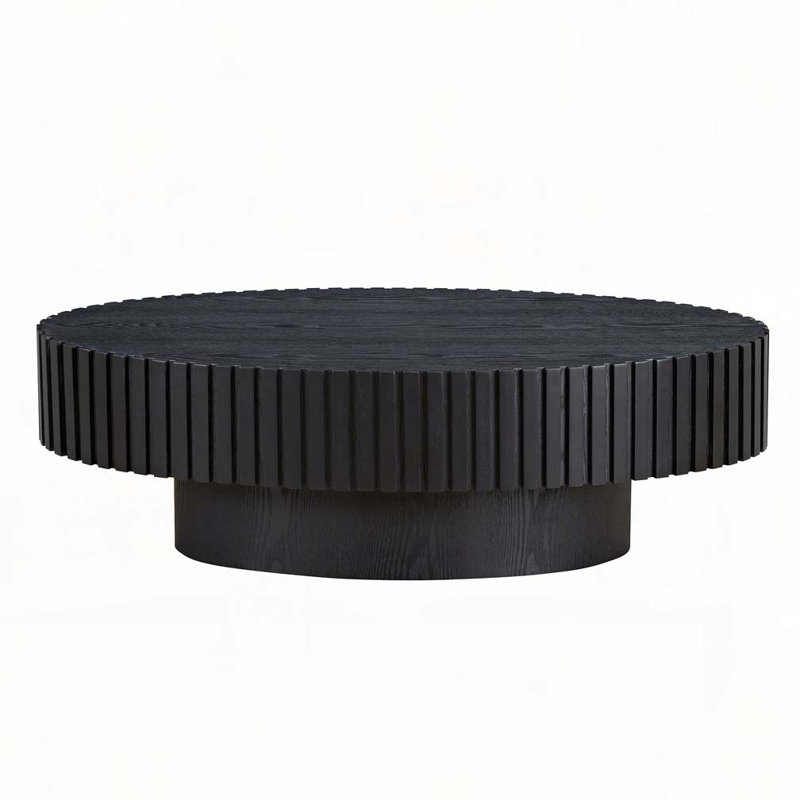 Oval Handcraft Drum Coffee Table, Black