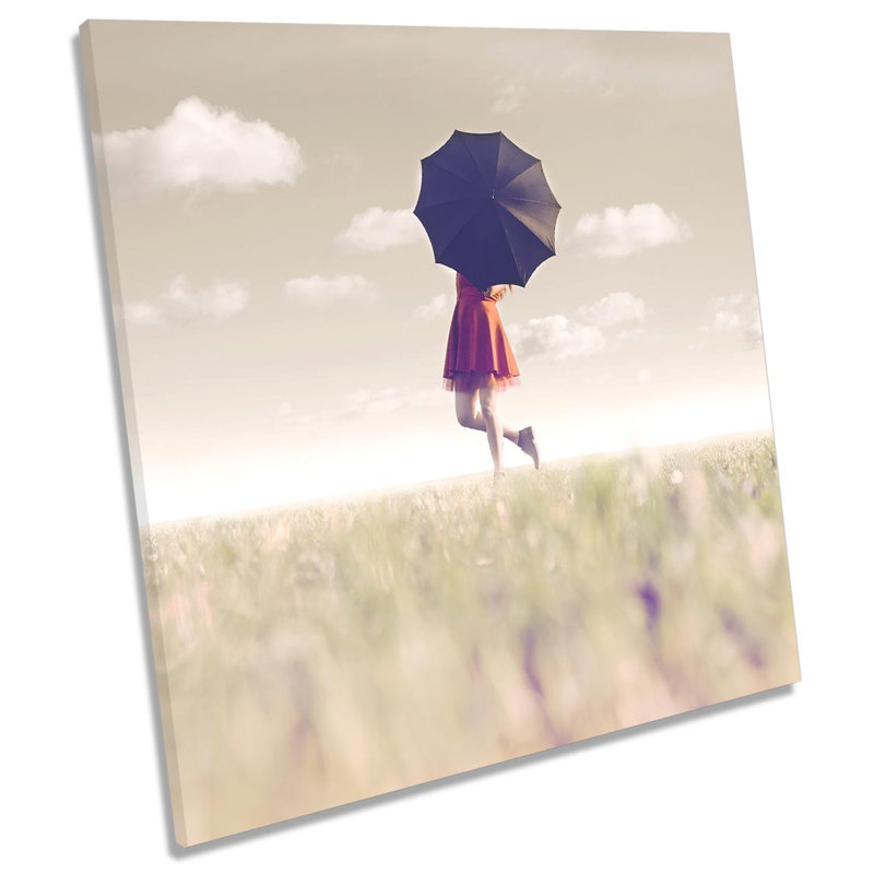 Umbrella Surreal Meadow - Wrapped Canvas Art Prints, 60cm H x 60cm W x 2cm D