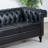 PU Rolled Arm Chesterfield Three Seater Sofa.-167117054-154774375