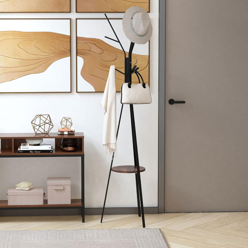 Burrak Freestanding 9 - Hook Coat Rack