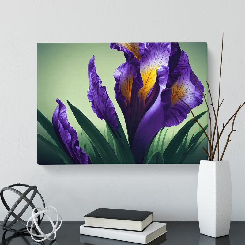 Pristine Iris Flowers - Wrapped Canvas Print, 35cm H x 50cm W x 3cm D