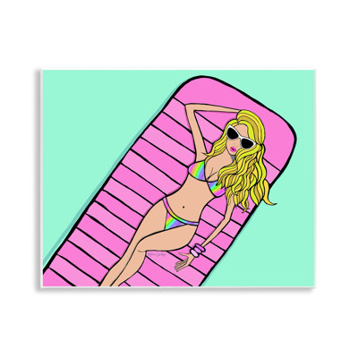 Plaque murale tendance fille sur la piscine, design par Katie Conley
