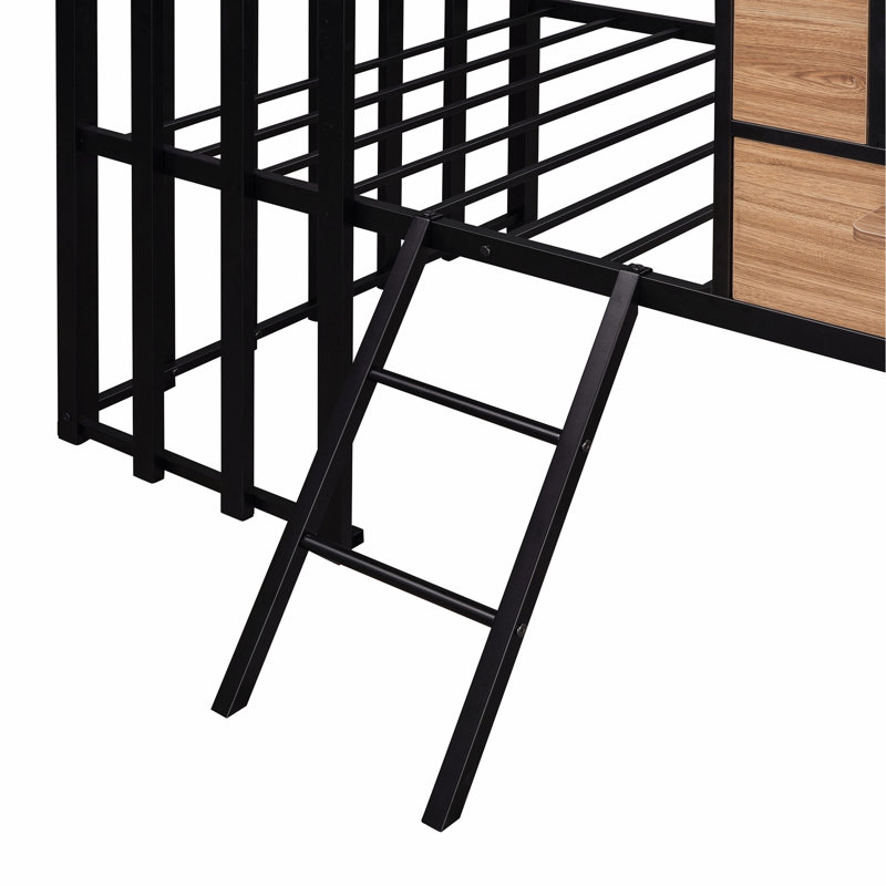Peosta Kids Twin Loft Bed, Black