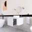 24 po Meuble-lavabo mural simple flottant en bois naturel avec plateau en marbre artificiel-562943855
