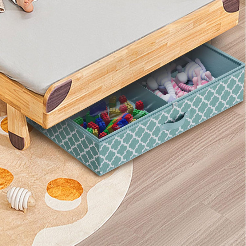 Under Bed Shoe Organizer Fits 12–24 Pairs Blue