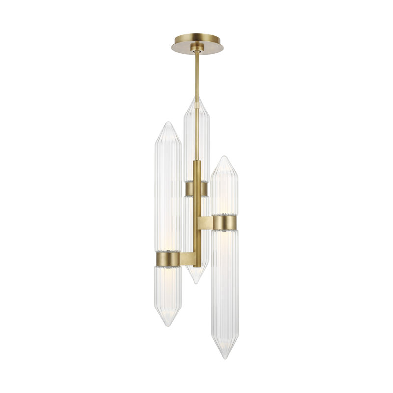 Langston 3 - Light LED Pendant, Plated Brass