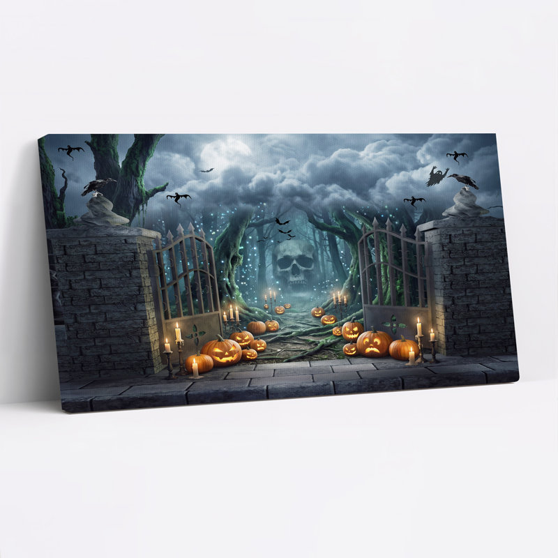 Art mural sur toile Spooky Stone Gateway, L 20 po x H 10 po