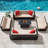 11 Pieces Rattan Patio Furniture Conversation Set with 43" Gas Propane 50000 BTU Fire Pit Table Outdoor Sectional Sofa for Backyard-1643130351