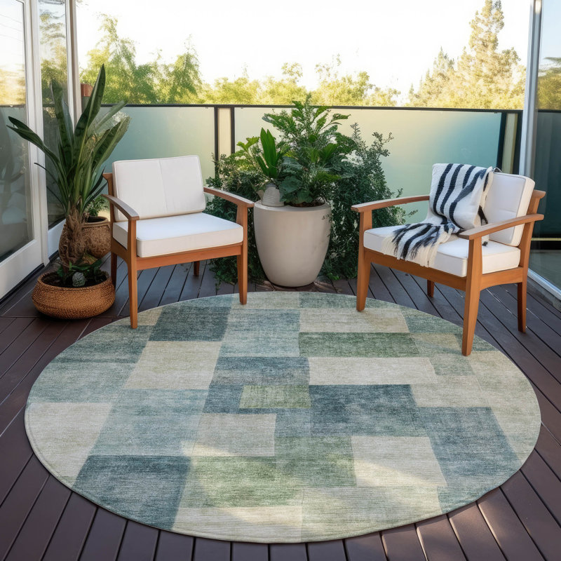 Tapis intérieur / extérieur bleu Zenia , 3 pi x 5 pi