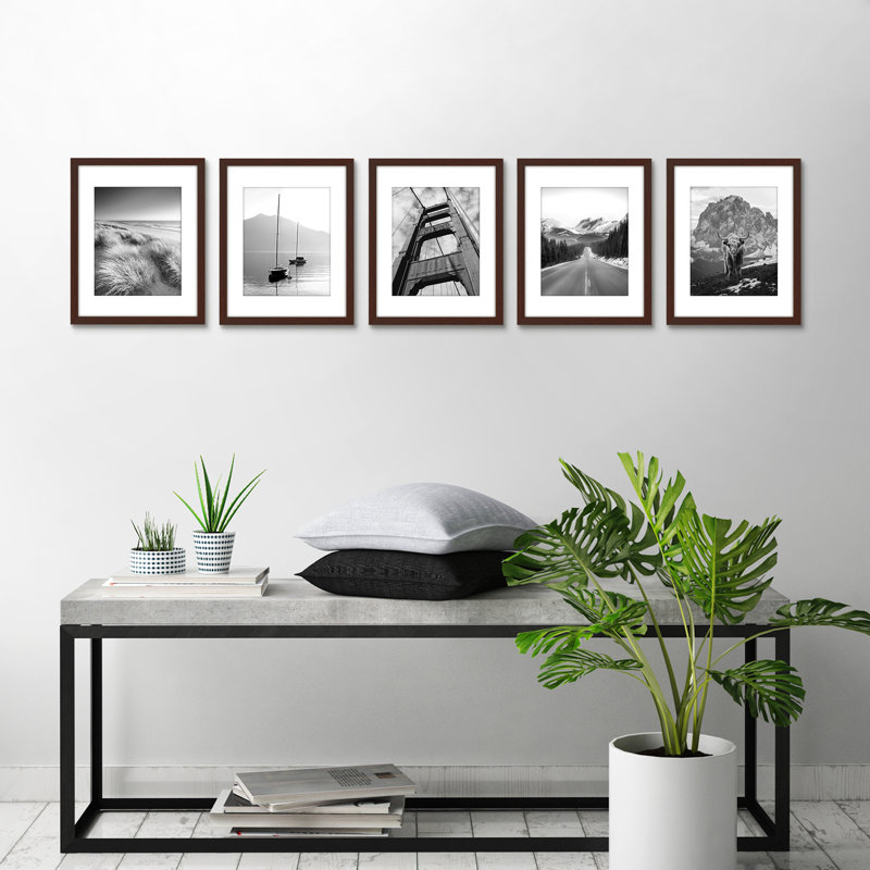 Cadres muraux avec passe-partout Gallery, Acajou, 11 po x 17 po avec passe-partout pour 9 po x 15 po