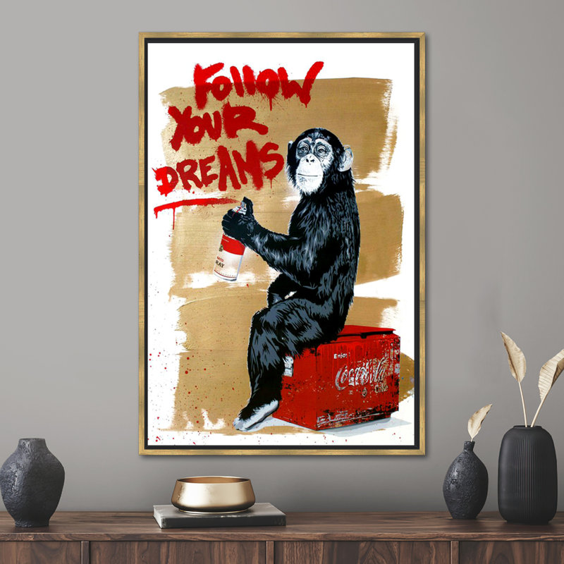 Print on Canvas, Framed Print without Mat, Gold, 110 cm H x 80 cm W