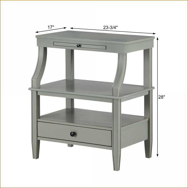 Table basse de rangement Midnight Blue Antique Grey avec plateau coulissant, peu encombrant