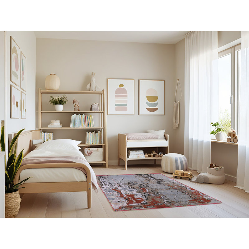 Tapis abstrait gris, Rectangle 4 pi x 6 pi