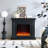 Black Solid + Manufactured Wood Heating Freestanding Fireplace