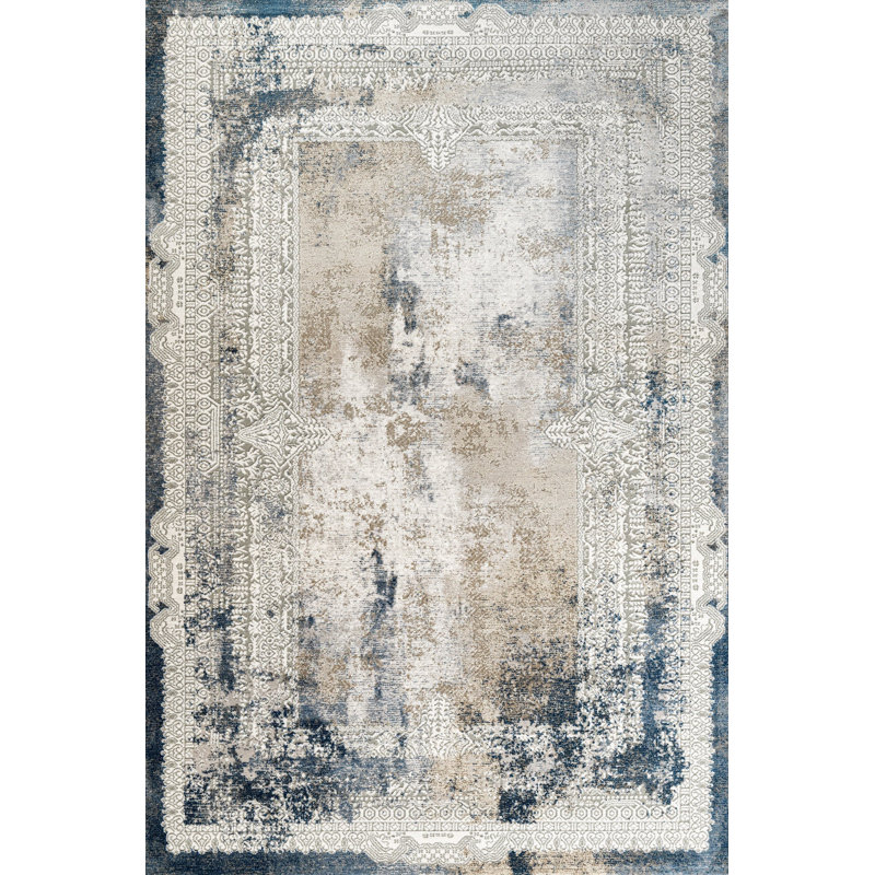 Tapis crème tissé antidérapant à imprimé numérique crème