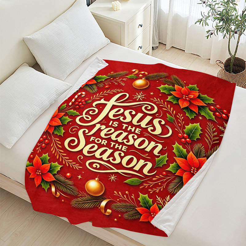 Couverture polaire de Noël JYK pour lit simple, légère, respirante, douce et chaude en microfibre pelucheuse, 152 x 203 cm, motif Noël.