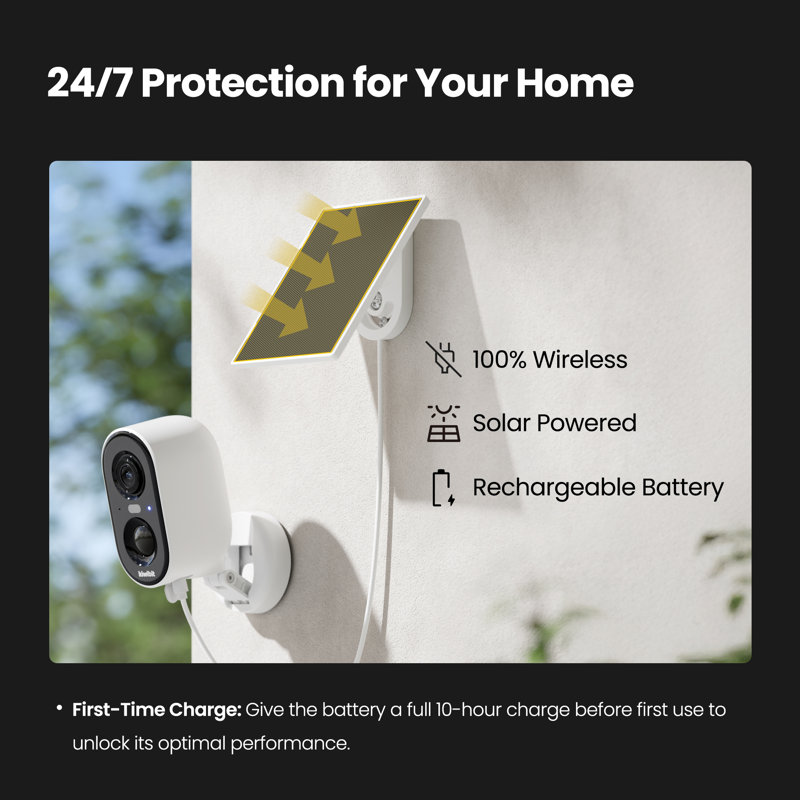 Caméra de sécurité solaire sans fil pour l'extérieur, installation magnétique à pile 2K avec détection de mouvement PIR intelligente, vision nocturne couleur, imperméable pour l'intérieur et l'extérieur