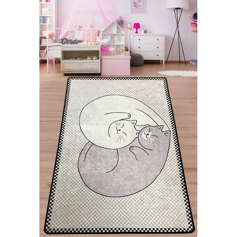 Stylish Polyester Area Carpet, 3.3 x 5.2 ft | 100% Antibacterial Material, 0.4 in Pile Height | Non-Slip Underside, Machine Washable | Perfect for Living Room & Bedroom Decor, Soft & Durable Design
