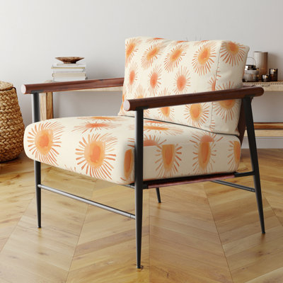 Chaise d'appoint Starburst - chaise avec accoudoirs boho sun minimal orange