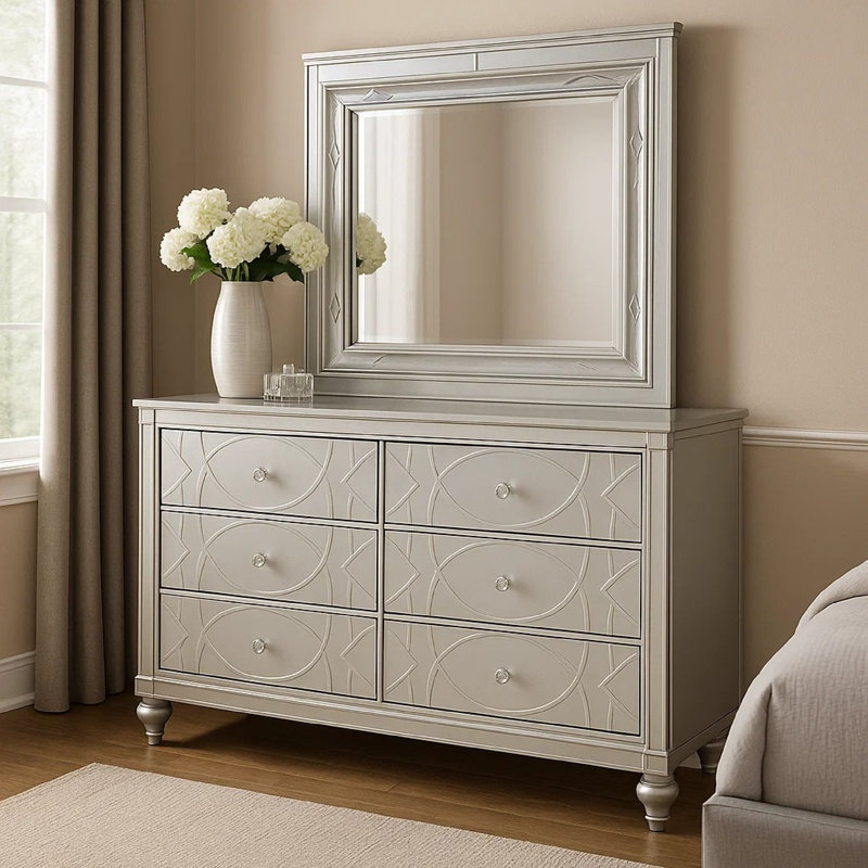 Commode double 6 tiroirs avec miroir Carden