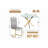 Horowitz 3-5-Piece Modern Square Tempered Glass Dining Set with Metal Cross Legs and Faux Leather Chairs-753648579-753648576-753648584