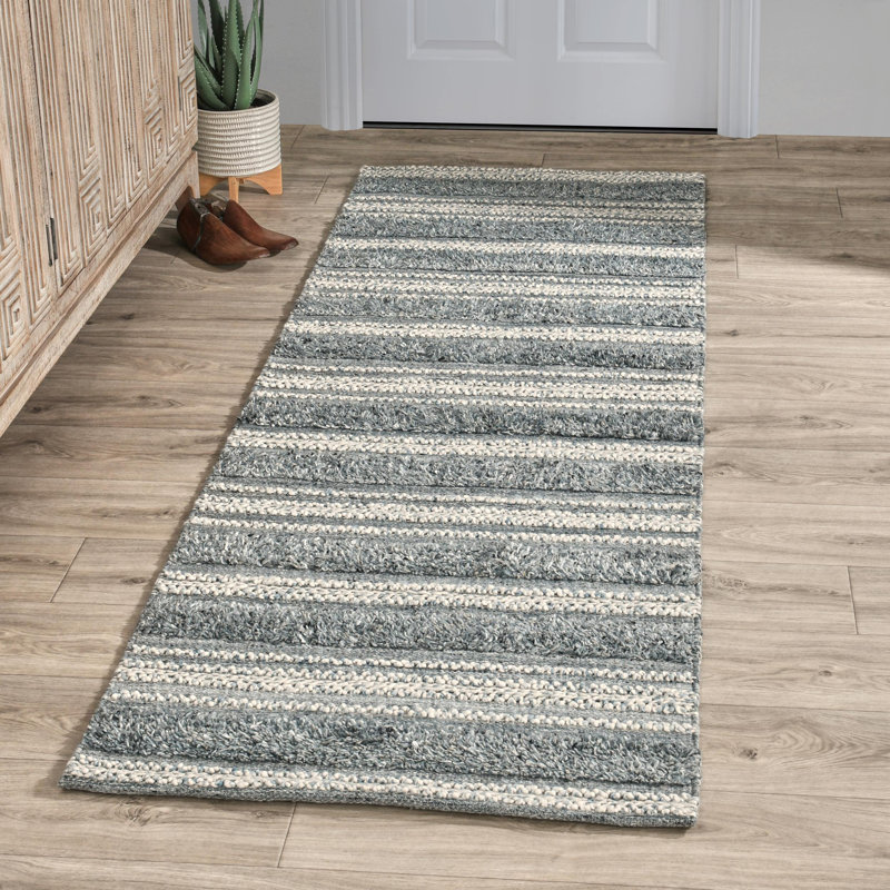 Elko Striped Area Rug in Blue
