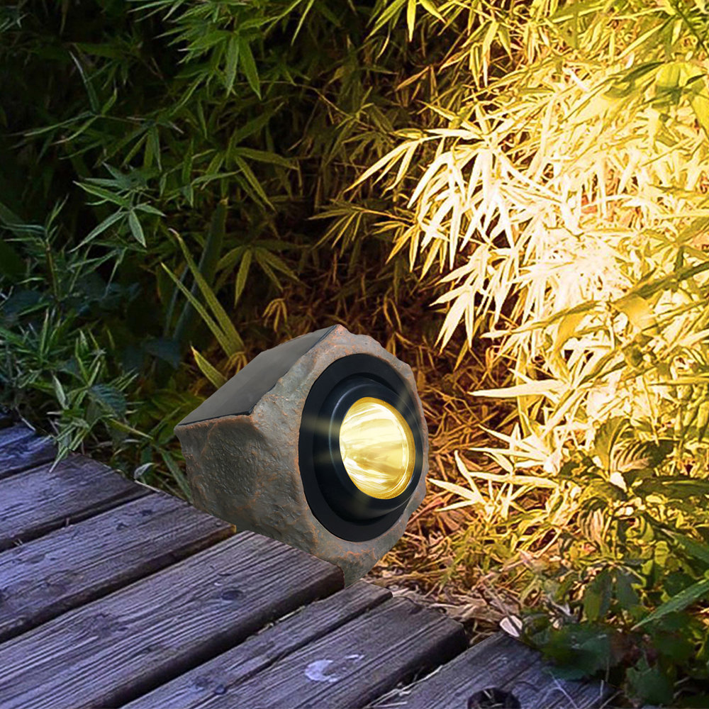 Poly Resin Solar Powered Integrated LED Spotlight Deck Impressions