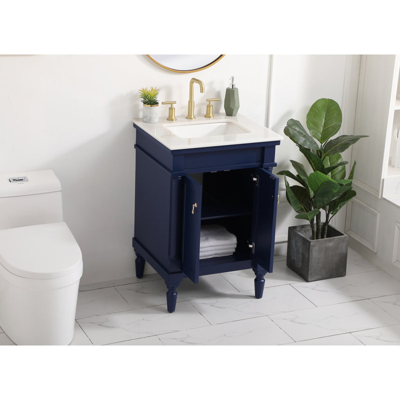 Ensemble de meuble-lavabo simple 24 po Lexington, Île Seymour Nord, Galapagos, Blanc